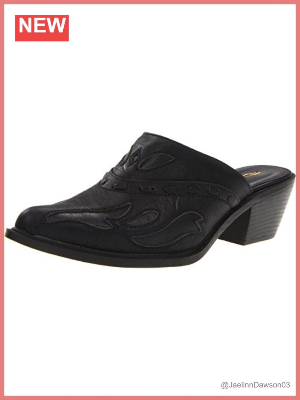 Faux Leather Pointed Toe Slip On Mules Low Heel Casual Shoes